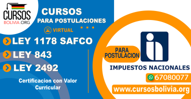 3 Cursos Ley 1178 - Ley 2492 y Ley 843 Virtual