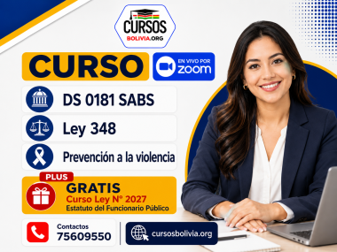 3 Cursos  DS 0181 - Ley 348 -  Prevención a la violencia en vivo por ZOOM