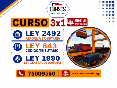 3 Cursos virtuales Ley 2492 - Ley 843  y Ley 1990